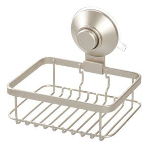 iDESIGN Satin Everett Push-Lock Suction Soap Dish